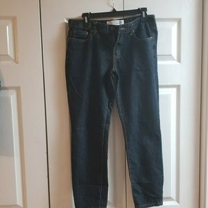 Dark wash blue jeans